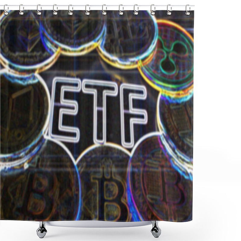 Personality  A Crypto ETF - The Next Step Towards A Decentrailzed Future For Our Money - Bitcoin ETF Colorful Psychodelic Shower Curtains