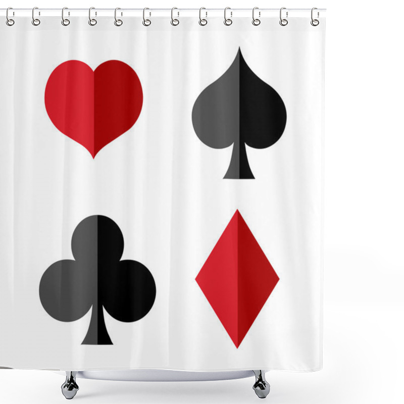 Personality  Playing Cards Suits Shower Curtains