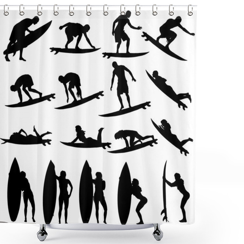 Personality  Vector Silhouette Of A People. Shower Curtains