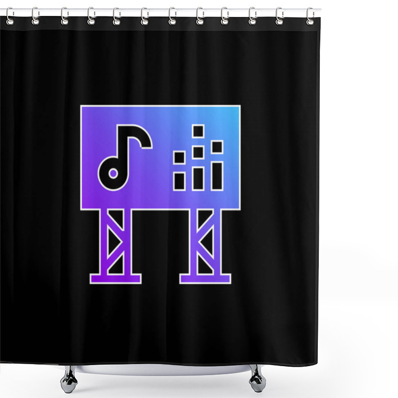 Personality  Big Screen Blue Gradient Vector Icon Shower Curtains