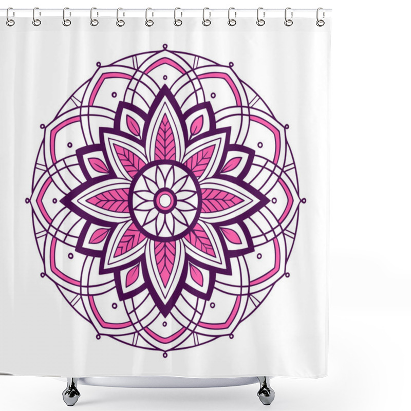 Personality  Traditional Mandalas: A Fusion Of Art And Meditation. Illustration Of A Flower Shower Curtains