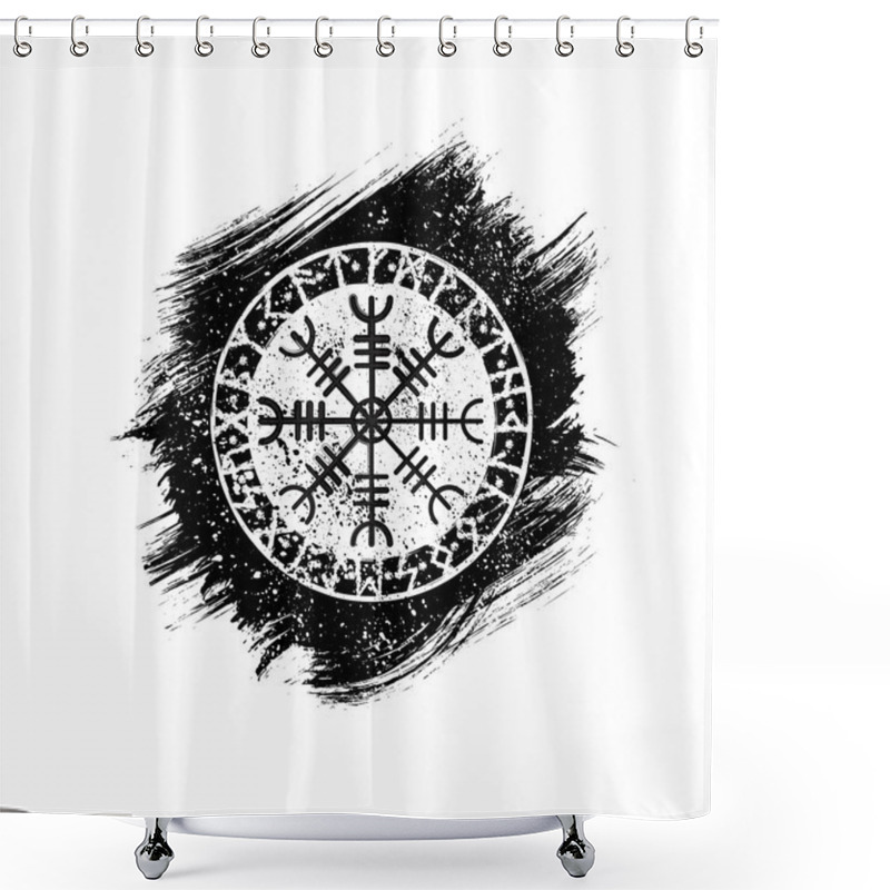 Personality  Grunge Scandinavian Viking Tatoo Symbol Shower Curtains