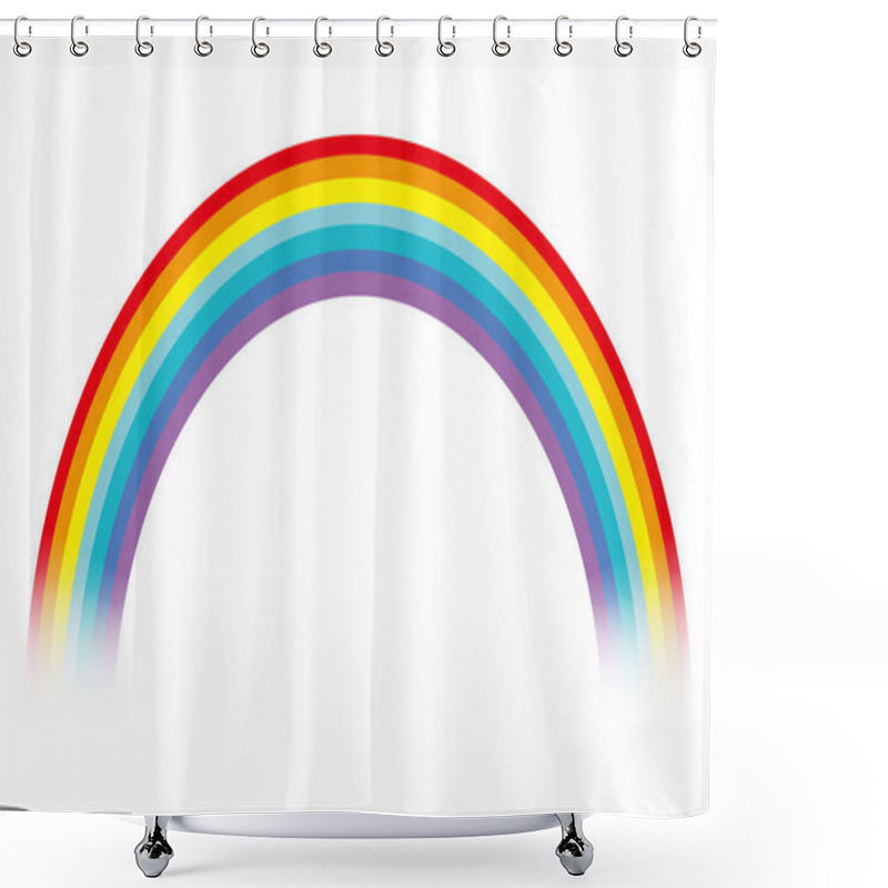 Personality  Vector Vibrant Rainbow Illustration Isolated On A White Background. Shower Curtains