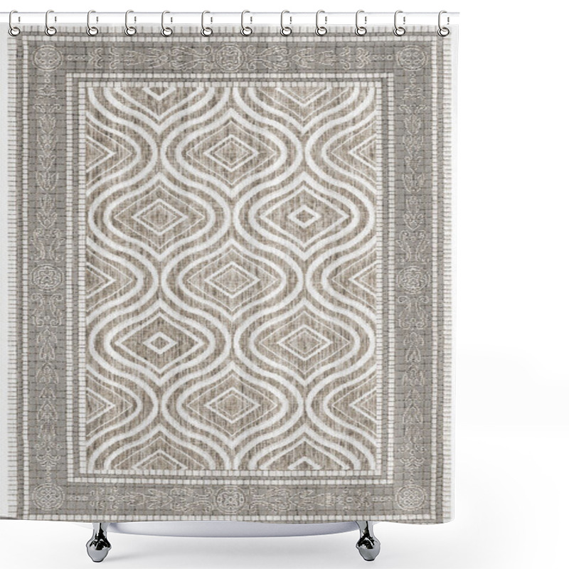 Personality  Carpet Bathmat And Rug Boho Style Ethnic Design Pattern With Distressed Woven Texture And Effect Shower Curtains