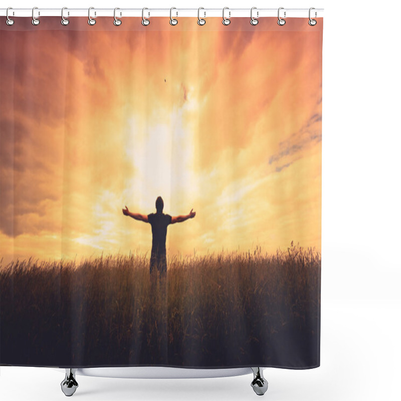 Personality  Silhouette Of Man Shower Curtains