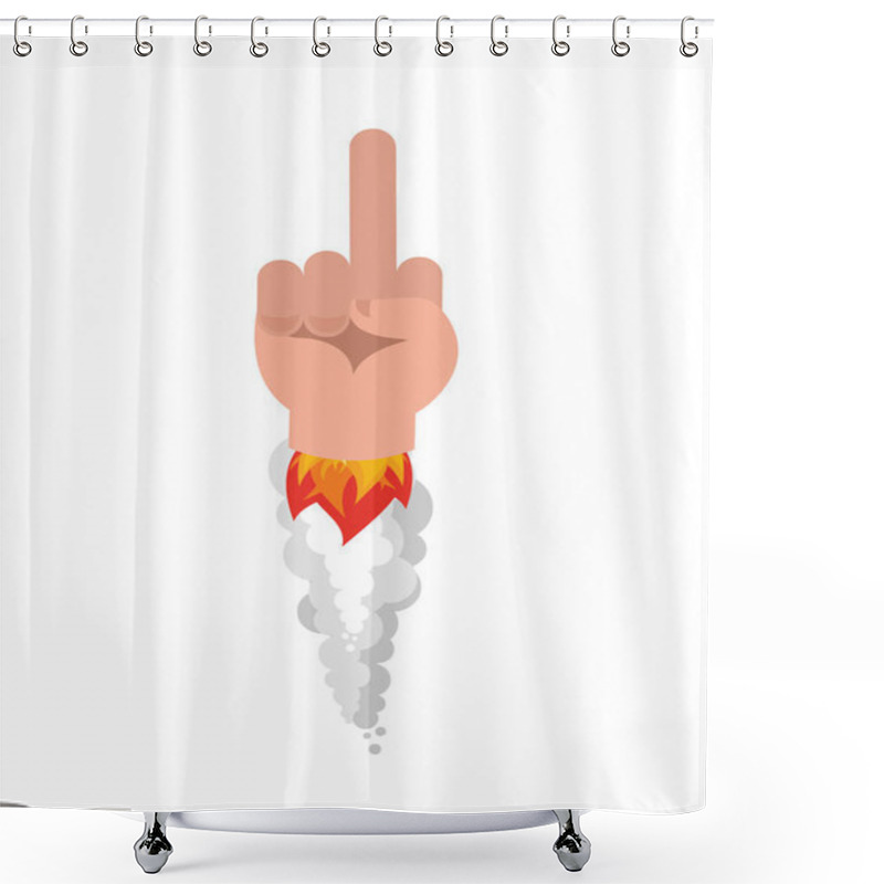 Personality  Fuck Missile Rocket. Off Air Bomb. Space Middle Finger Sign Fly Shower Curtains