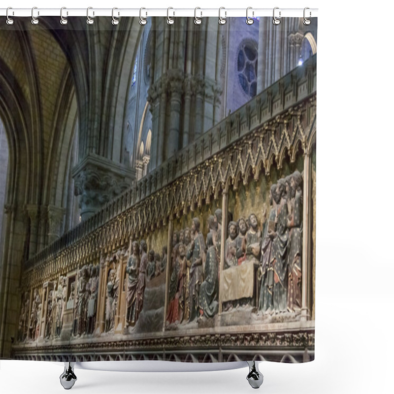 Personality  Interior Of Cathedral Notre Dame - Paris. Shower Curtains