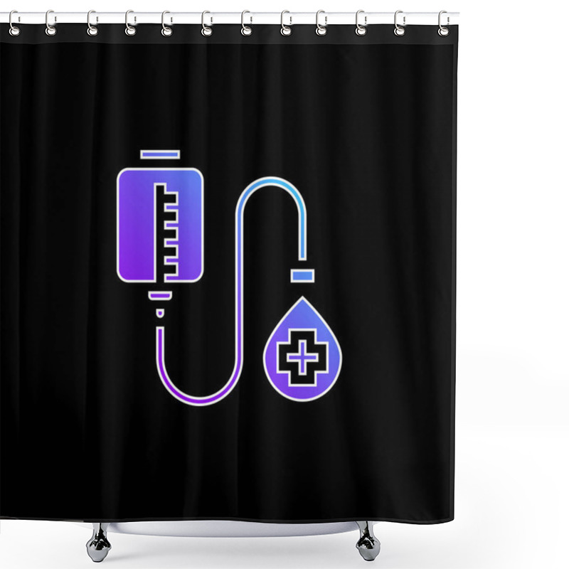 Personality  Blood Donation Blue Gradient Vector Icon Shower Curtains