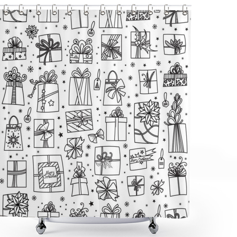 Personality  Christmas Presents Seamless Pattern Shower Curtains