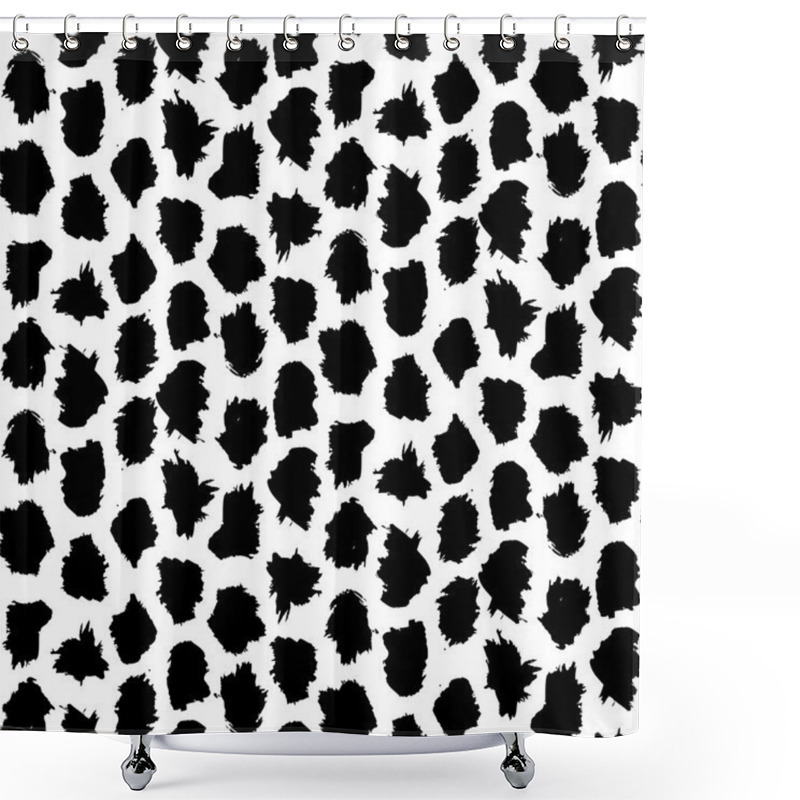 Personality  Hand Drawn Pattern With Short Brush Strokes Shower Curtains