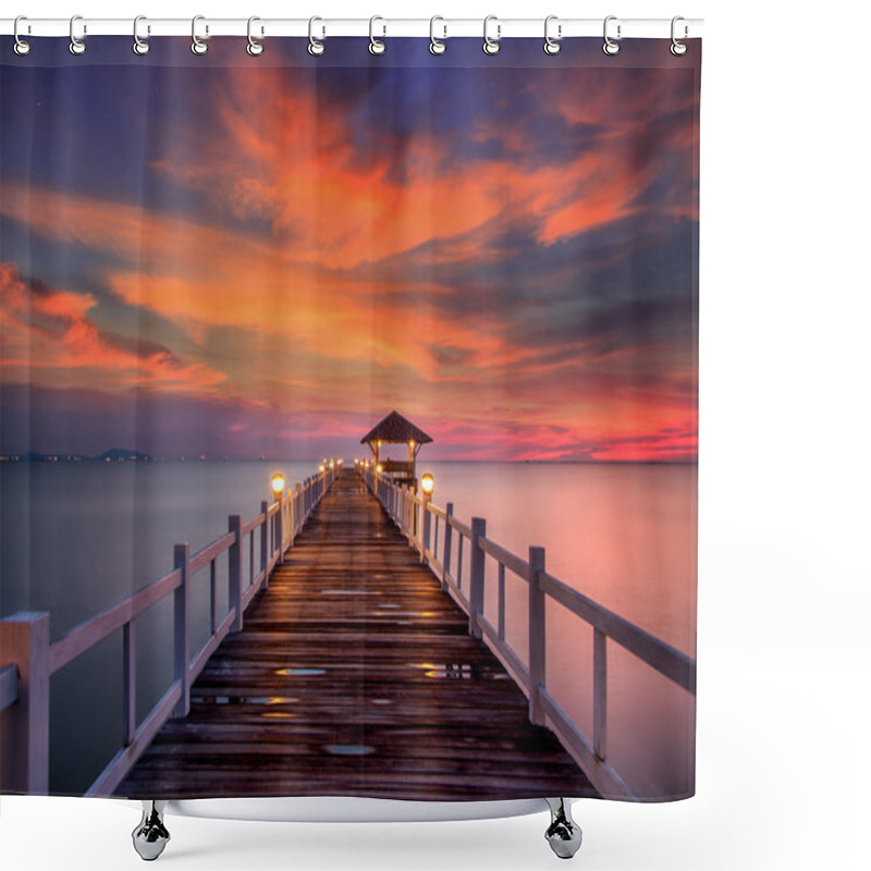 Personality  Wooded Bridge Shower Curtains