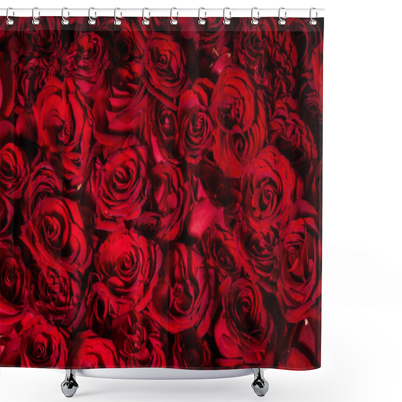 Personality  Red Roses Close-up, Texture Of Flowers. Shower Curtains