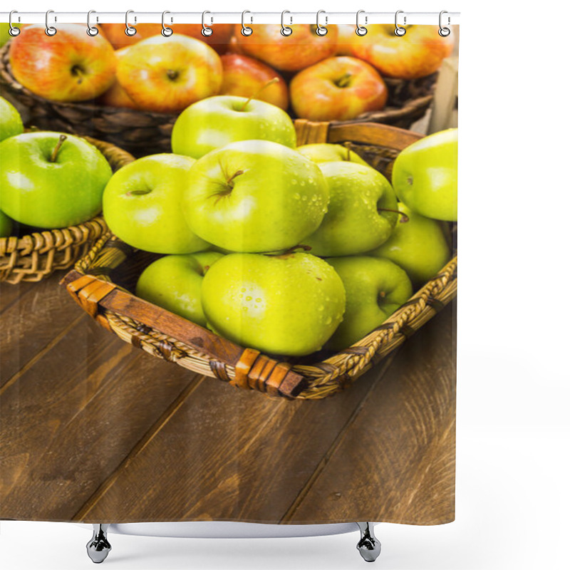 Personality  Variety Of Organic Apples Shower Curtains