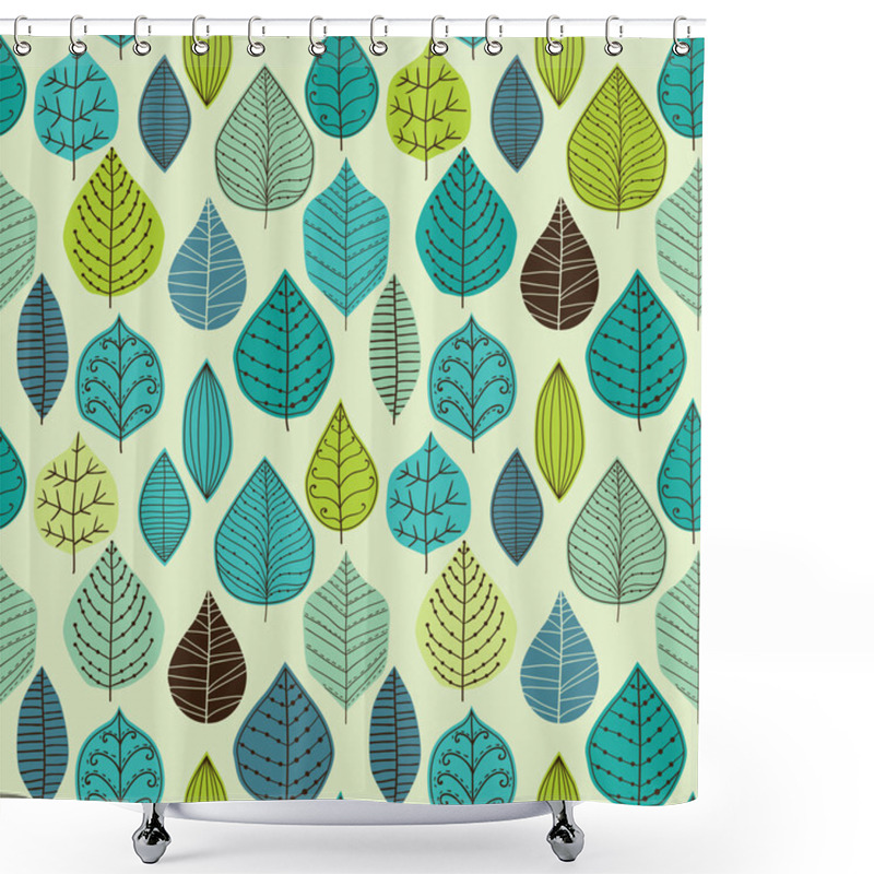 Personality  Seamless Texture With Leaf Shower Curtains