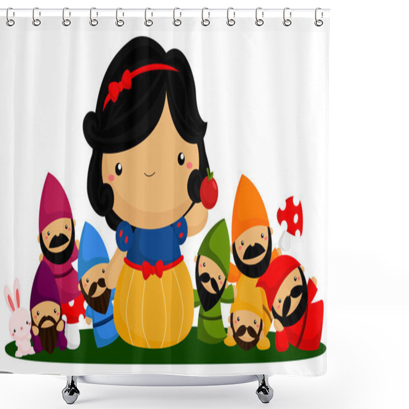 Personality  Princess And Seven Dwarfs Shower Curtains