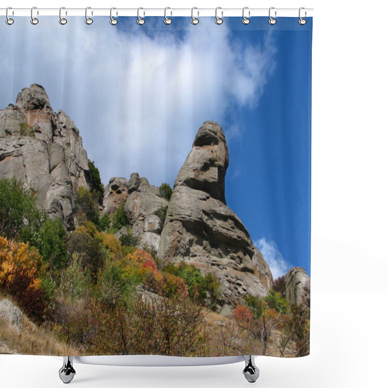 Personality  Stones At Top Of The Crimean Mountains. Shower Curtains