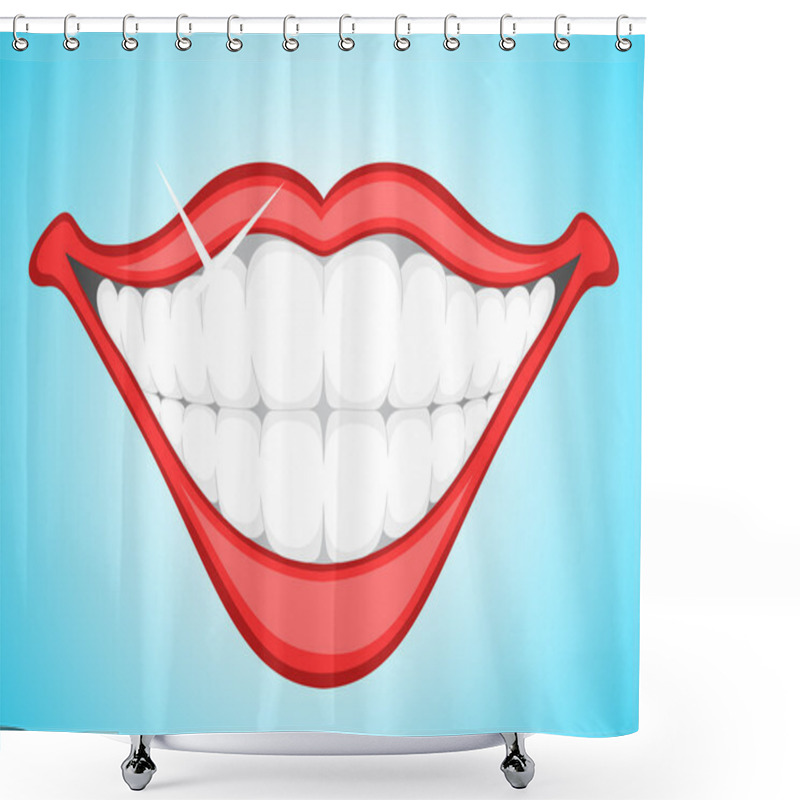 Personality  Smiling Teeth Clip Art Shower Curtains