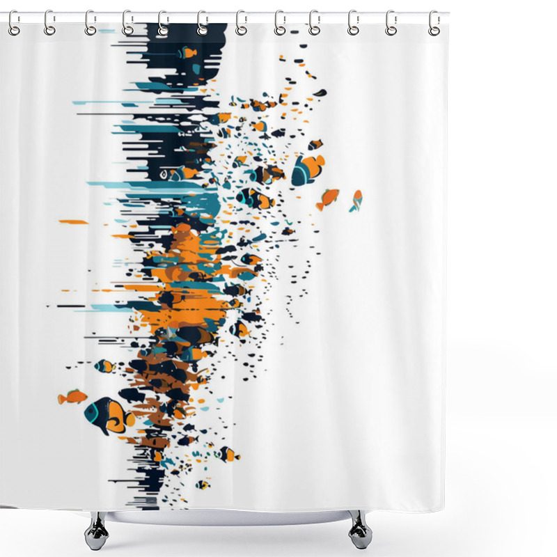 Personality  Clown Fish Isolated Illustration Shower Curtains