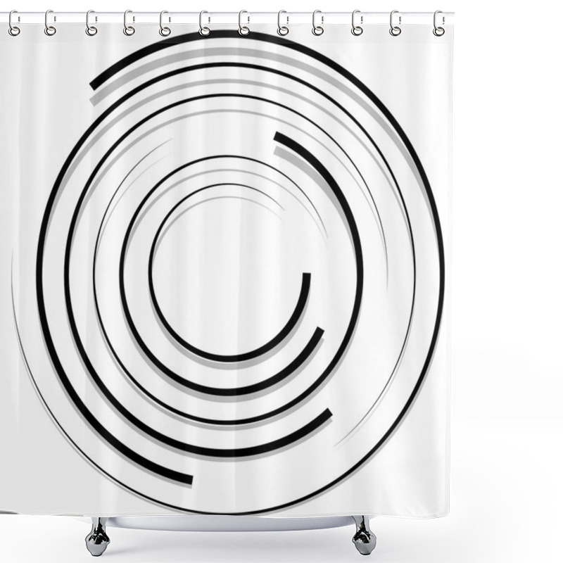 Personality  Circular Spiral, Swirl Element Shower Curtains