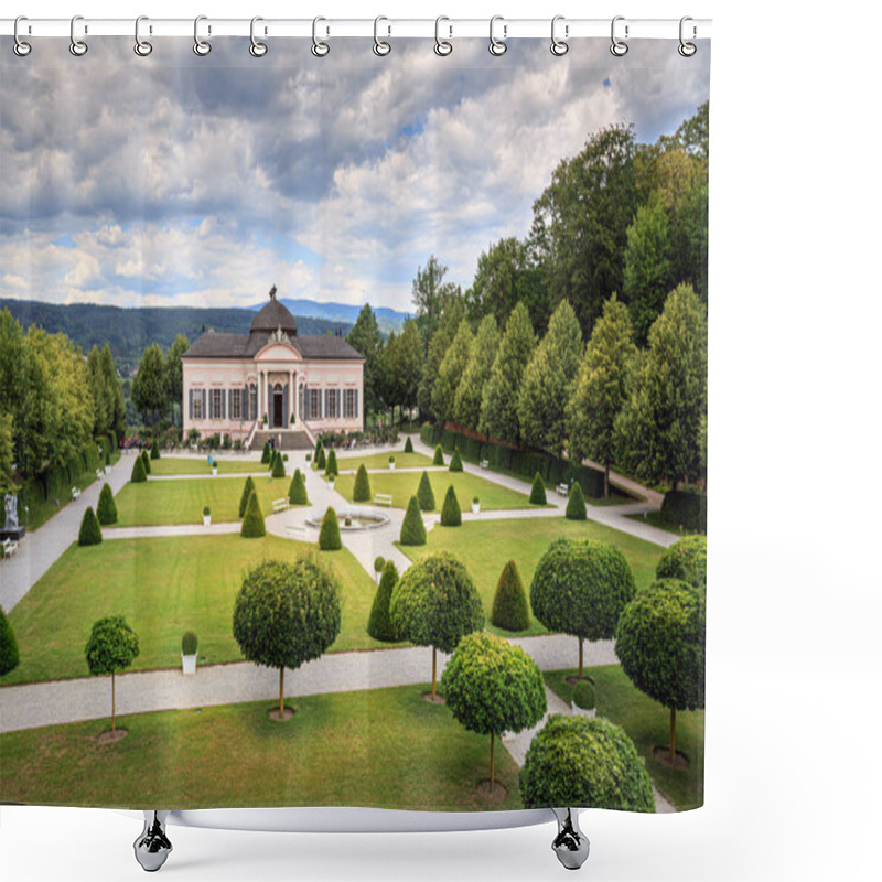 Personality  Garden Pavilion Of The 18th Century In The Baroque Style In The Park Of The Melk Abbey. Melk, Lower Austria. Shower Curtains