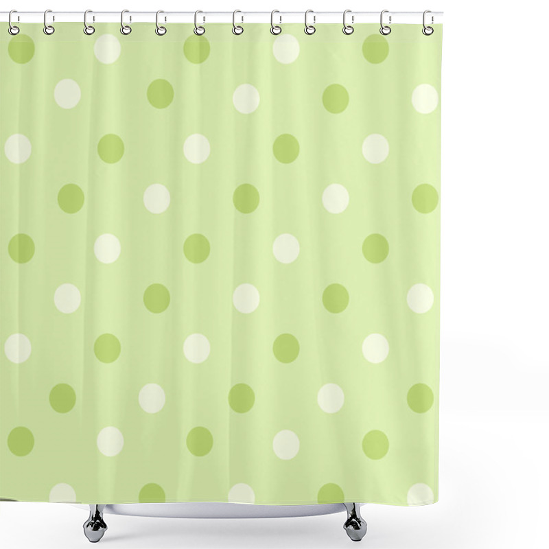 Personality  Pattern With Polka Dots On A  Green Background.  Shower Curtains