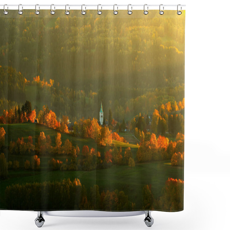 Personality  Evening In Kasperske Hory Church Shower Curtains