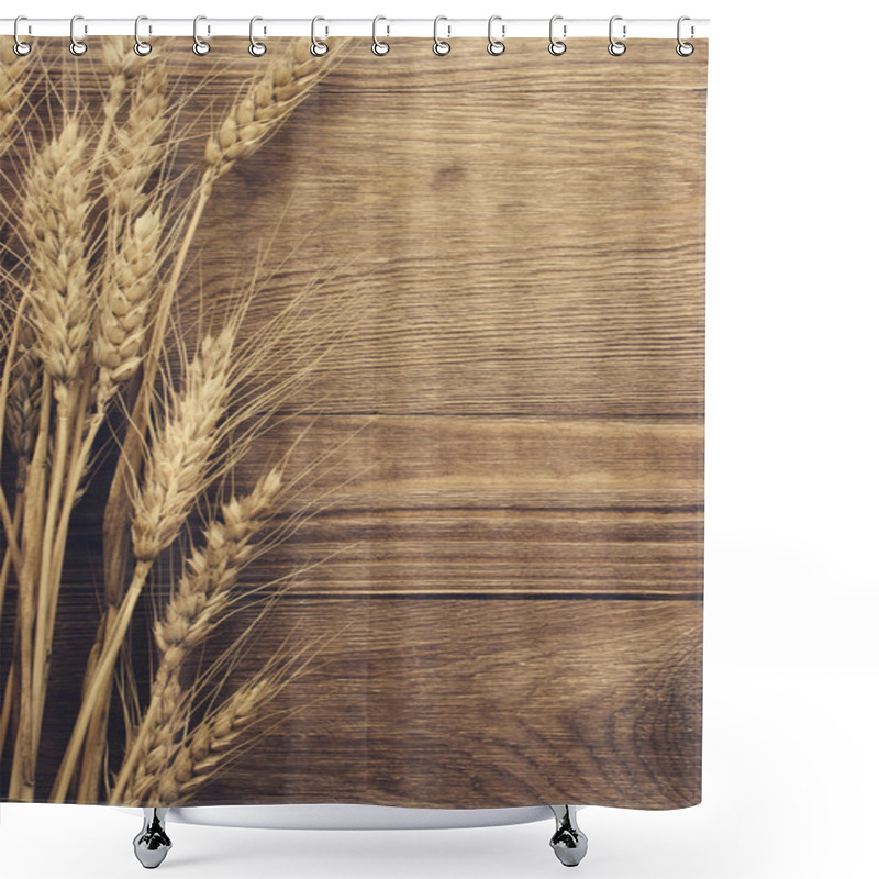 Personality  Wheat On The Wooden Background Shower Curtains