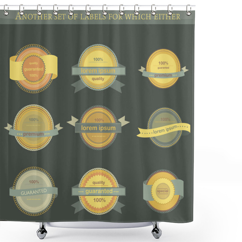 Personality  Retro Vector Labels And Badges Shower Curtains