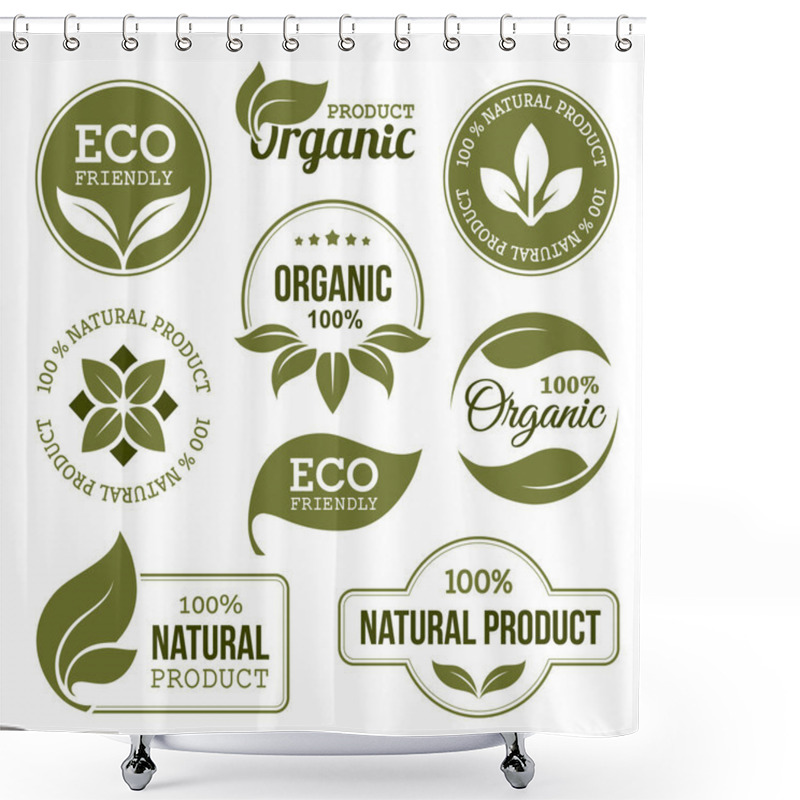 Personality  Green Organic Products Labels  Shower Curtains