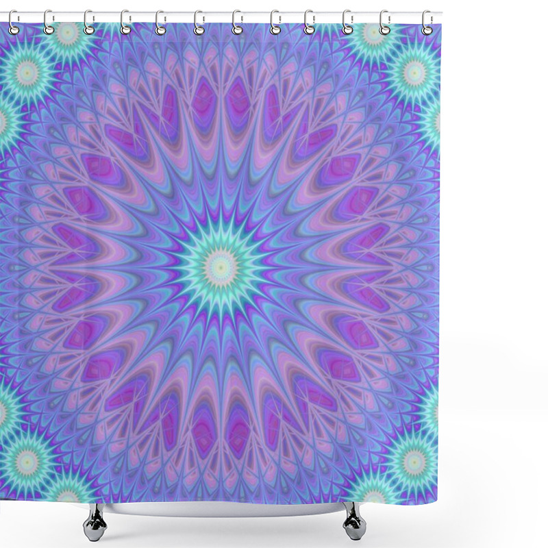 Personality  Blue Abstract Mandala Fractal Design Background Shower Curtains