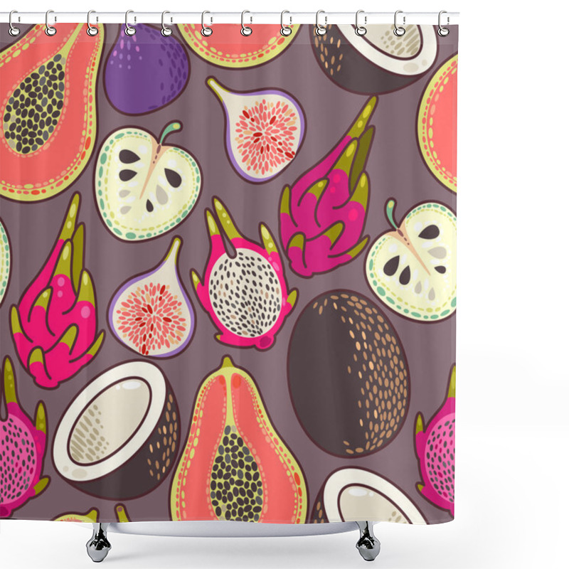 Personality  Seamless Exotic Fruit Shower Curtains