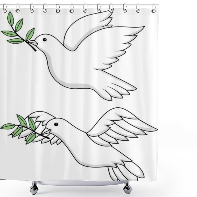 Personality  White Dove Symbol Shower Curtains