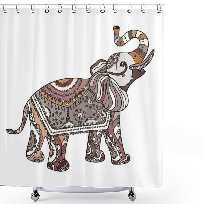 Personality  Stylized Fantasy Patterned Elephant Shower Curtains