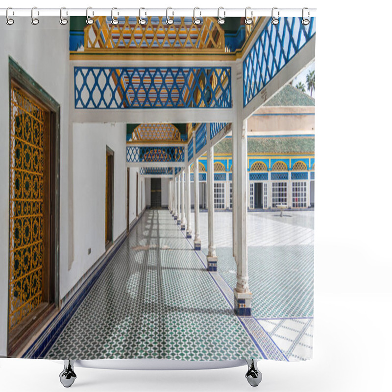 Personality  Lattices And Columns Of The Bahia Palace In Marrakech. Morocco Shower Curtains