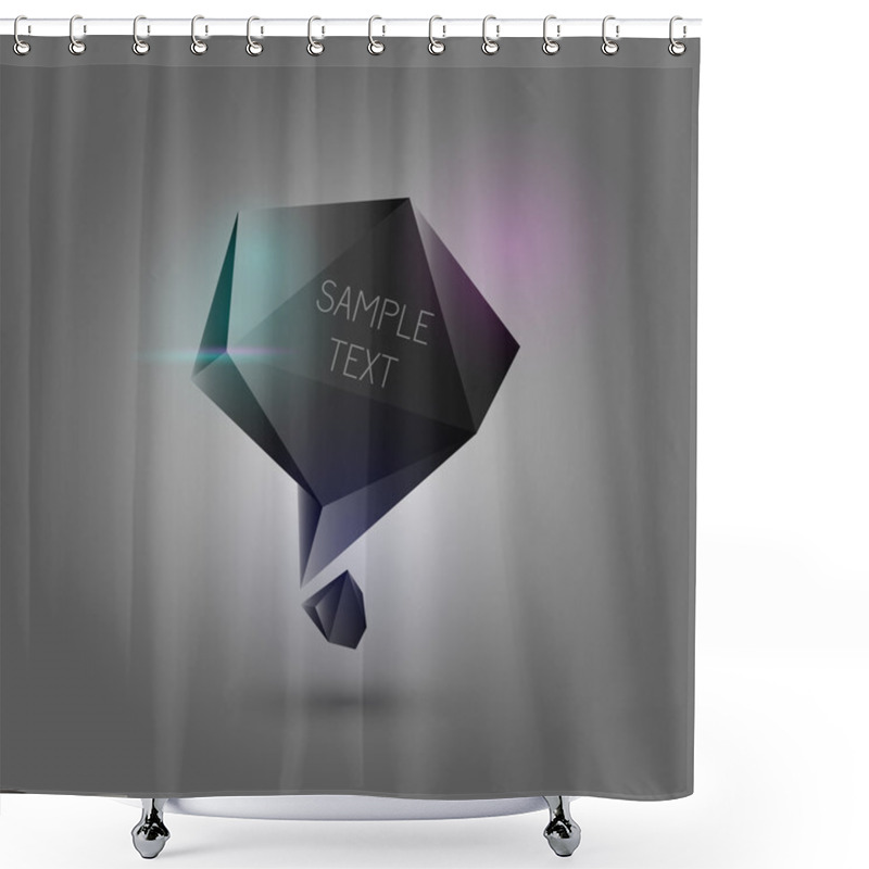 Personality  Abstract Black Speech Bubble. Shower Curtains