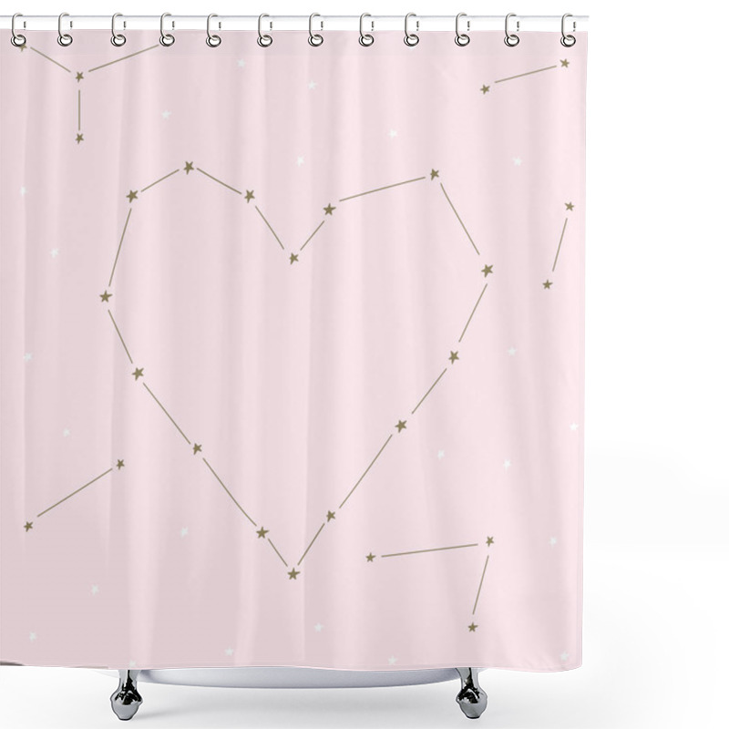 Personality  Stars Love Heart Template Design For Valentine Day Shower Curtains