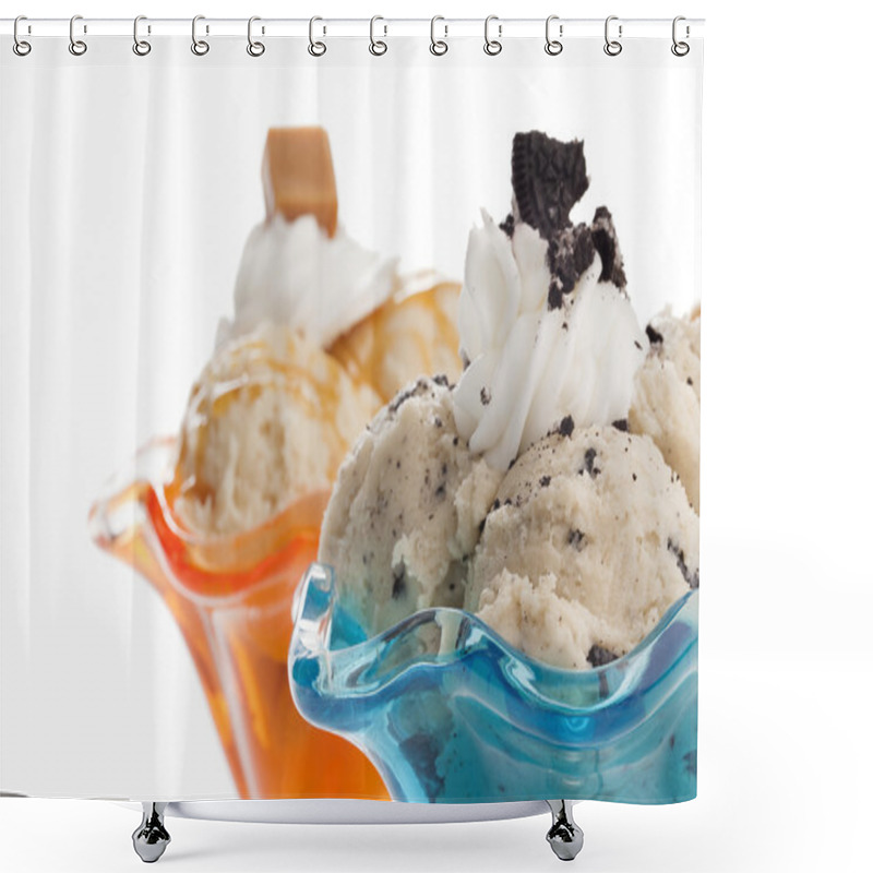 Personality  Caramel And Cookies And Cream Ice Cream Shower Curtains