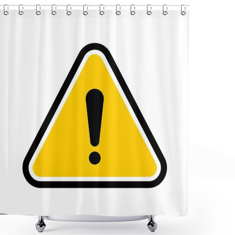 Personality  Yellow Triangular Hazard Warning Symbol. Shower Curtains