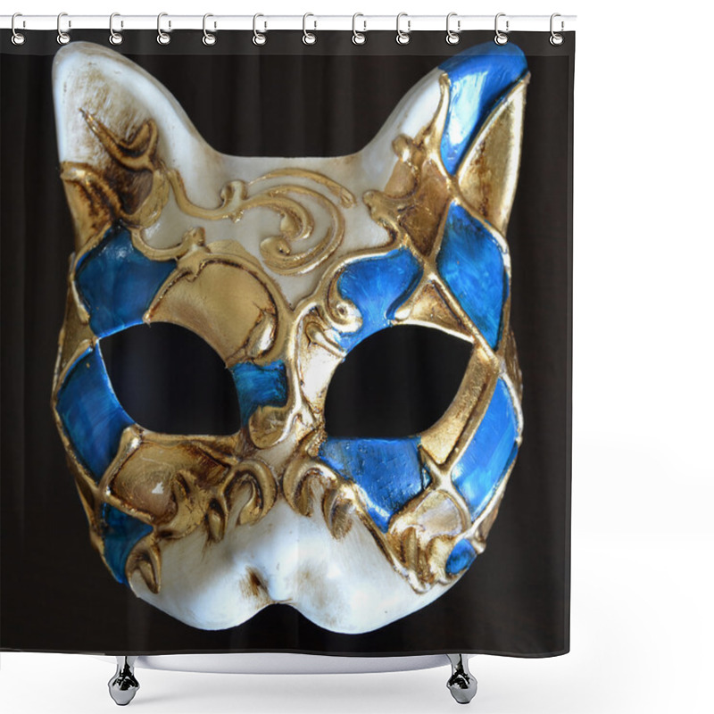 Personality  Venetian Mask In The Form Of Cat Muzzle Shower Curtains