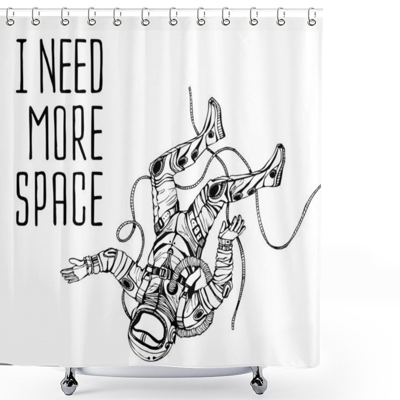 Personality  Space Concept With Astronaut Shower Curtains