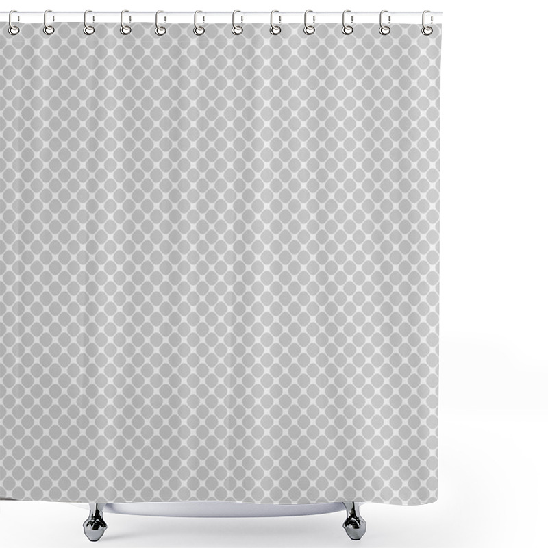 Personality  Seamless Diagonal Mesh Pattern Of Rounded Squares On White Background. Contrasty Halftone Grid Background. Vector Shower Curtains