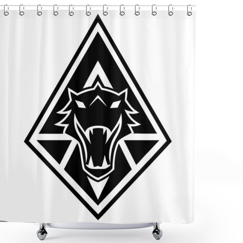 Personality  Apex Predator Logo Design Fierce Lion Emblem With Bold Typography Shower Curtains