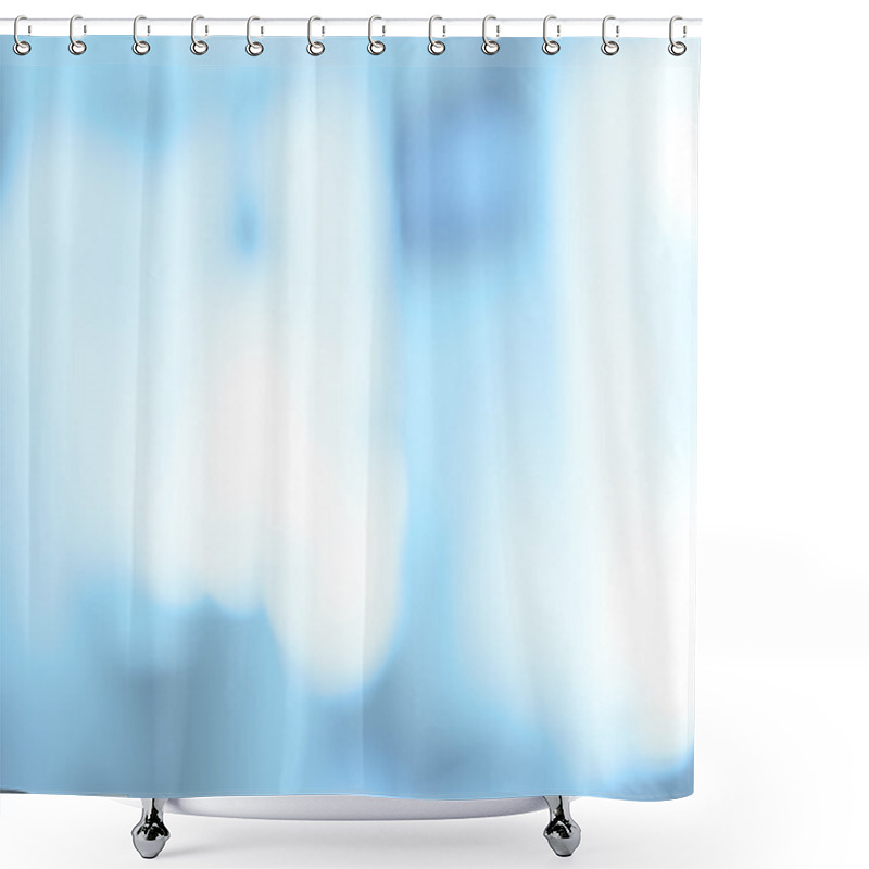 Personality  Fuzzy Photo, Blue Tones Background Shower Curtains