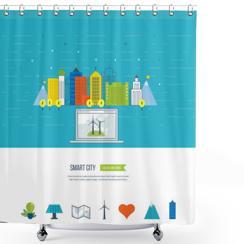 Personality  Smart City Concept Shower Curtains