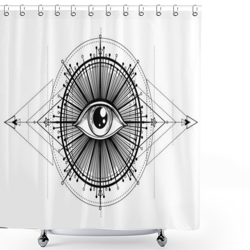 Personality  Eye Of Providence. Masonic Symbol. All Seeing Eye Inside Triple  Shower Curtains