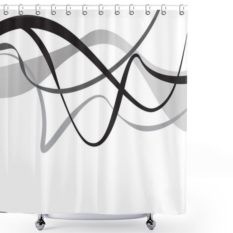 Personality  Abstract Art Vector. Abstract Background With Curvy, Curved Line Shower Curtains