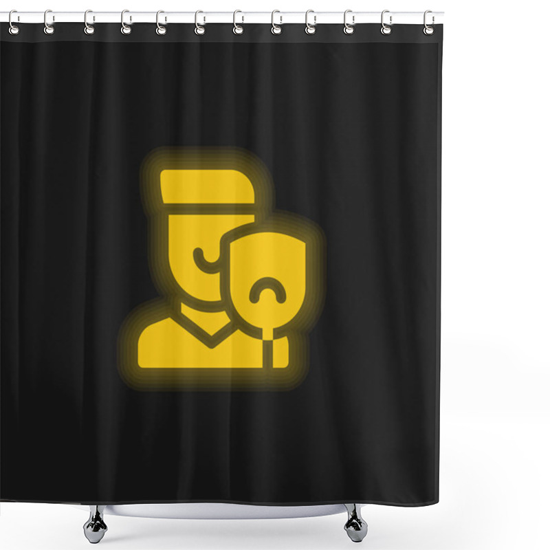 Personality  Acting Yellow Glowing Neon Icon Shower Curtains