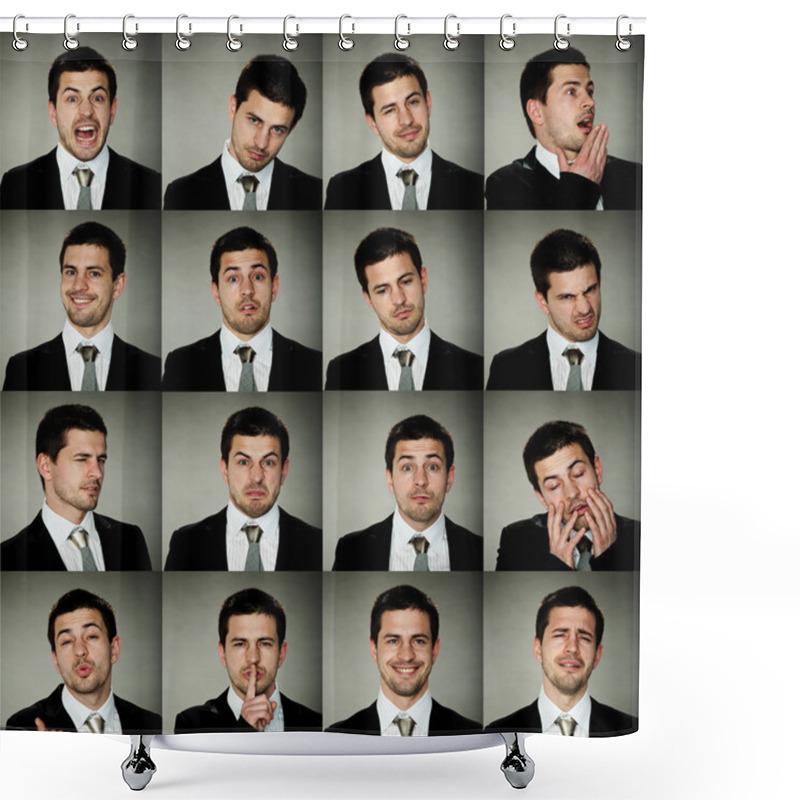 Personality  All Emotions, Man In Suit Shower Curtains