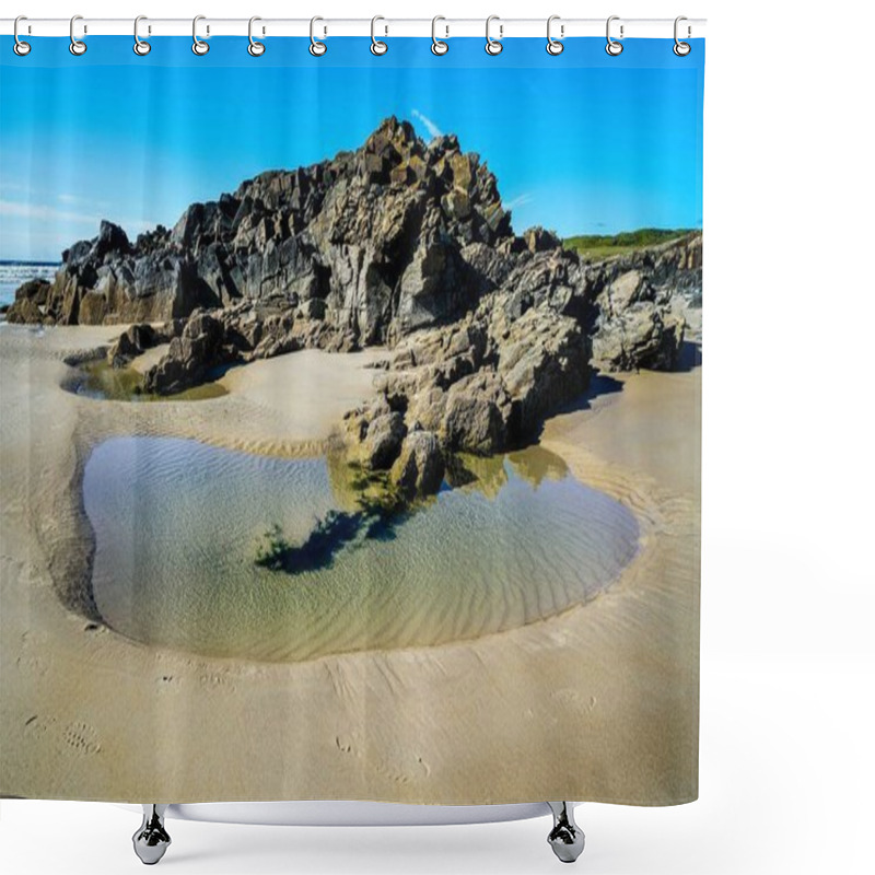 Personality  Tramore  Beach Is A Large Beach On The Coast Of Ireland. Shower Curtains