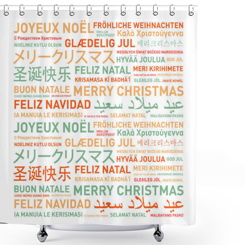 Personality  Merry Christmas Card From The World Shower Curtains